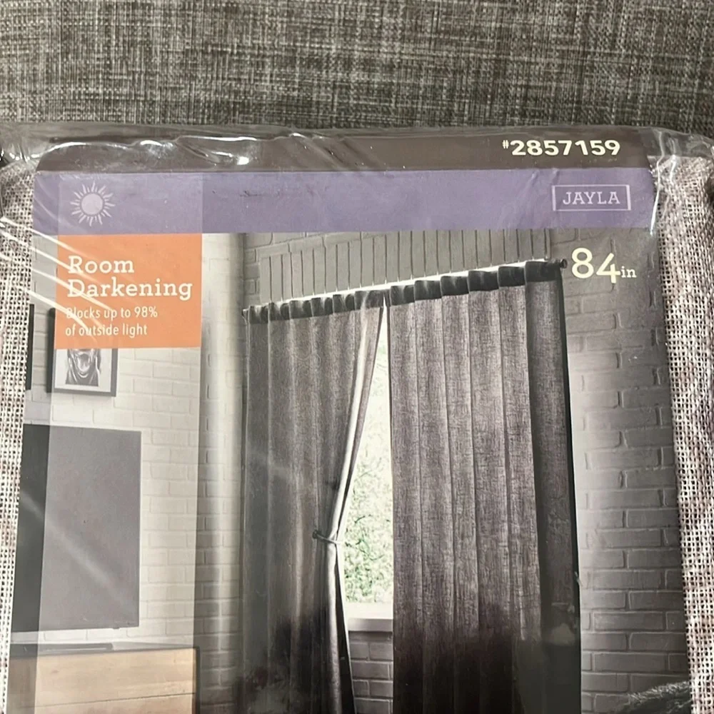 allen + roth 84-in Taupe Room Darkening Interlined Back Tab Single Curtain Panel
